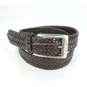 Classic Leather Braided Woven Belt